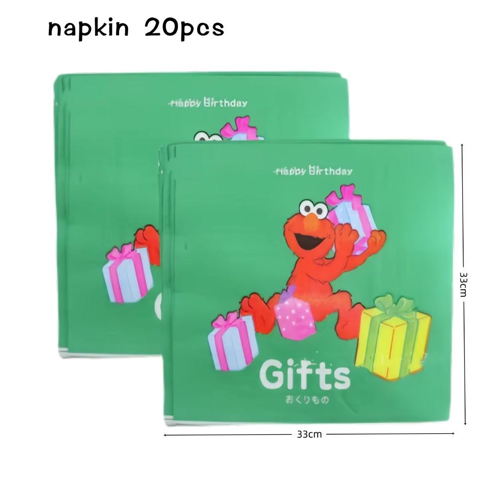 Sesame Cartoon Street Birthday Party Decoration Elmo Birthday Balloon Tablecloth Cup Plate Gift Bag Baby Shower Kid Party Favors