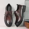Модные весенние туфли-оксфорды для отдыха для мужчин на шнуровке, деловые, удобные, на платформе, высокого качества, мужские туфли для ходьбы, свадебные туфли для прогулок