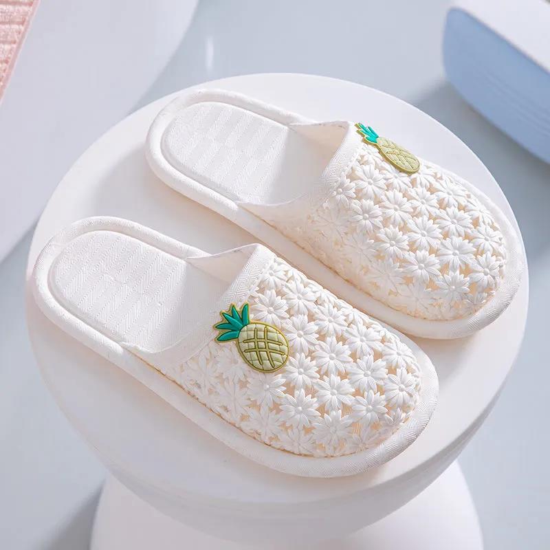 Женские нескользящие домашние тапочки, летние верхние тапочки с мягкой подошвой
