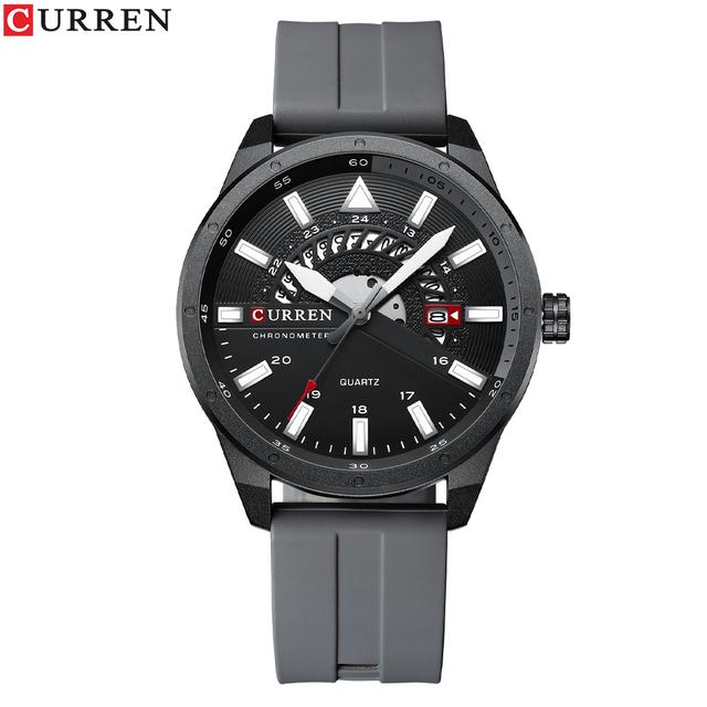 CURREN New Design Waterproof Sports Quartz Watch Fashion Luxury Army Military Watches Men Dual Time Zone Clock Relogio Masculino