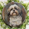 Wood Shih Tzu Dog Wooden Wall Sign, Scratch Resistant, Easy-Hang, Outdoor and Indoor Decor, Art Display, Cute for Church Front Door Wall Hanging