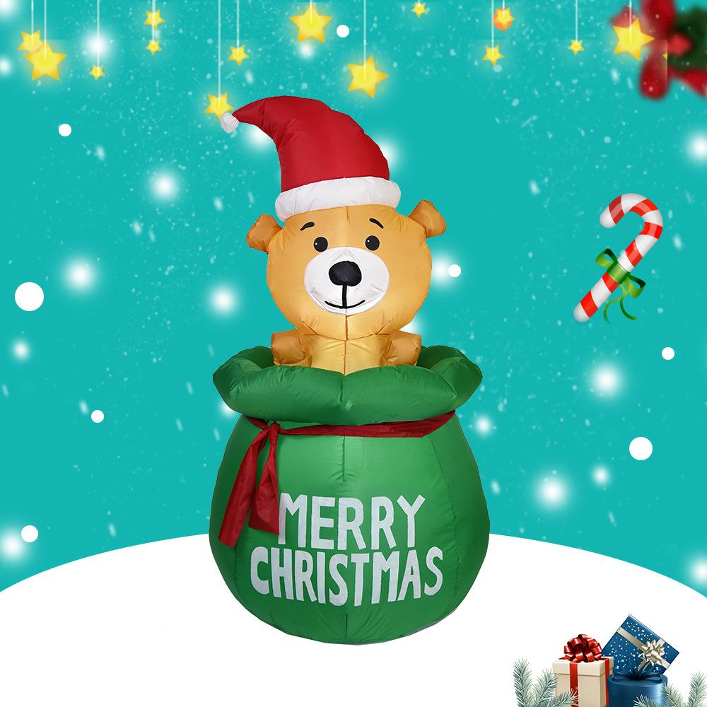 Christmas Inflatable Decorations Light Up Santa Dog Yard Outdoor Party DIY Xmas