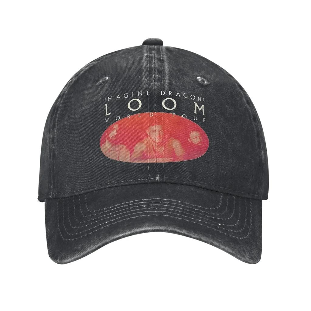 Vintage Imagine Dragons Loom Album Baseball Caps for Unisex Women Distressed Denim Snapback Hat Band Music Outdoor Adjustable Hats