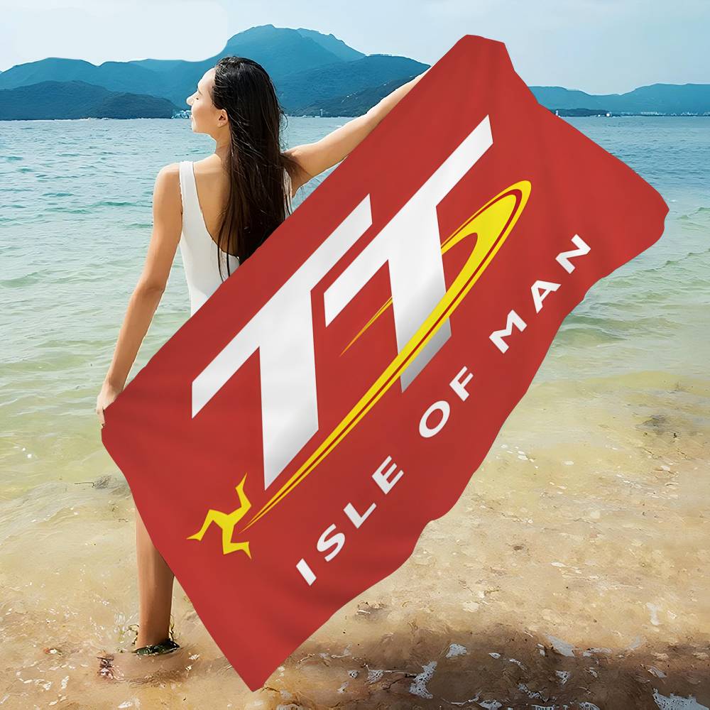 Мотоцикл I-Isle Of Man Tt Микрофибра Печатное Пляжное Полотенце Альпинизм Йога Пляж Плавание Бег Впитывающее Мягкое Полотенце