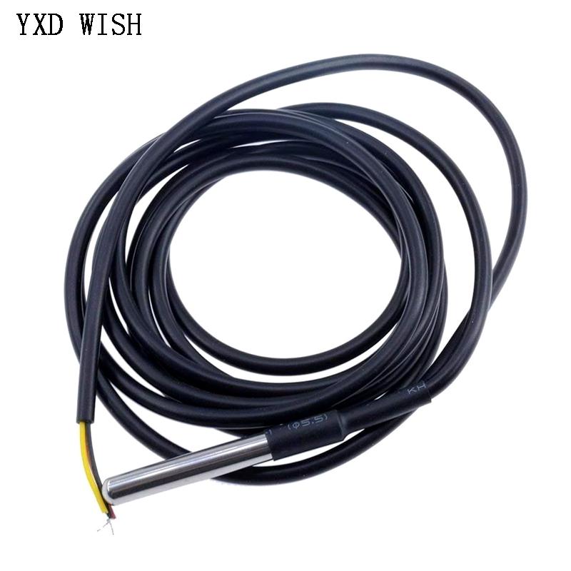 10pcs DS18B20 Temperature Probe Temperature Sensor 1M 2M 3M 5M DS1820 Stainless Steel Package Waterproof 18B20 100cm/200cm/300cm