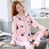 Women's Long Sleeves Pajamas Set Spring Autumn Printed Floral Suit Loose Breathable Home Wear Pants Blouses Two Piece Set