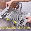 Retractable Stainless Steel Kitchen Sink Drain Basket for Dishes and Vegetables