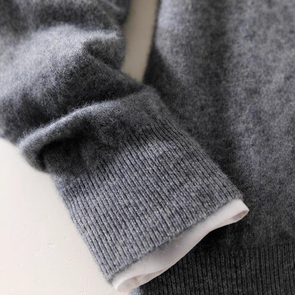 Мужской кашемировый термосвитер с полумолнией для стиля business casual