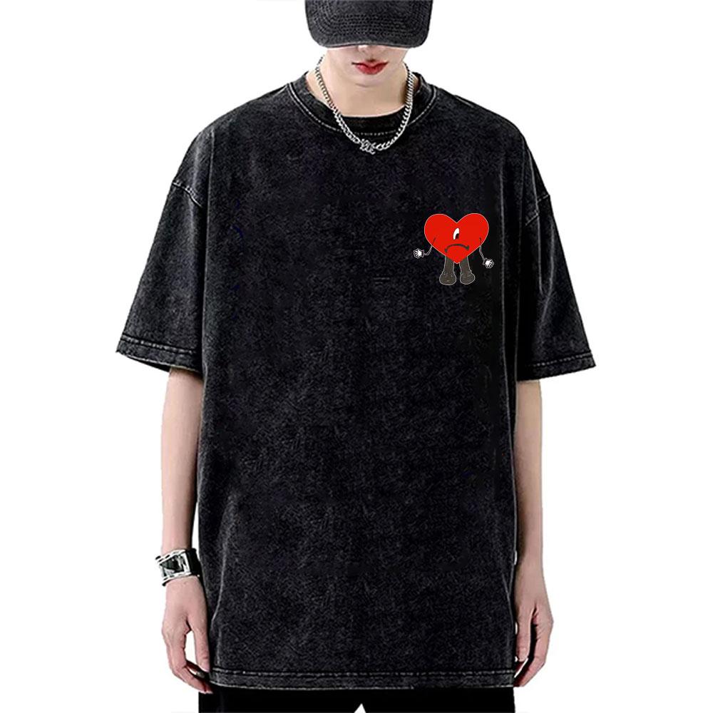 Washed Vintage Rapper Bad Bunny Un Verano Sin Ti Graphic T-shirt Summer Men Women Hip Hop Oversized Street Crewneck T Shirt Tops