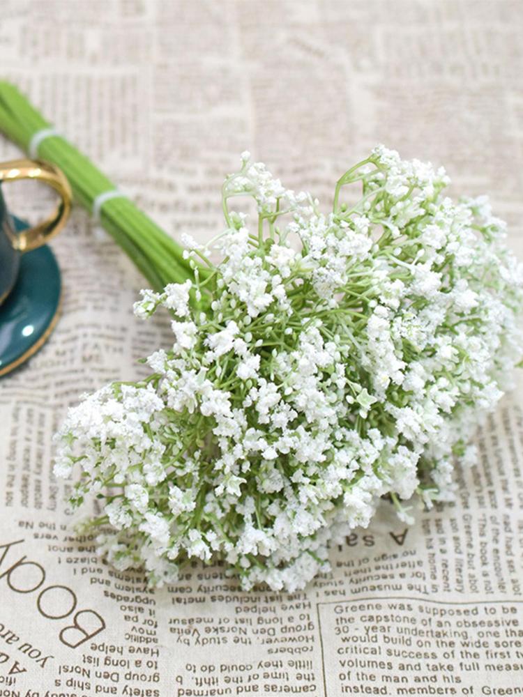 1 Bundles Artificial Baby's Breath Plastic Flower Plants Baby's Breath Artificial Flowers Gypsophila for Home Hotel Decor Wedding Bouquet