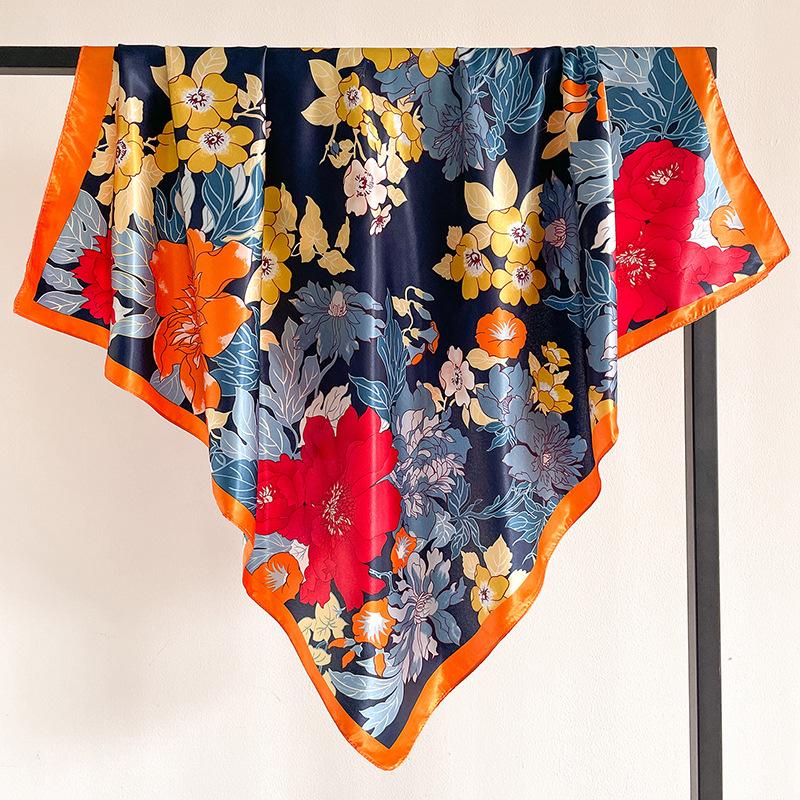 90 * 90 см новый шелковый шарф женский весенне-летний декоративный шарф солнцезащитный дорожный платок осенне-зимний шарф тонкий выпуск