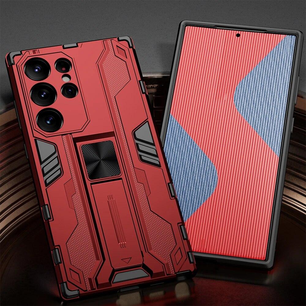 KEYSION Противоударный чехол для Samsung S24 Ultra 5G S24 + Plus, силиконовый + чехол-подставка для телефона из ПК для Galaxy S23 S22 Ultra S21 FE 5G