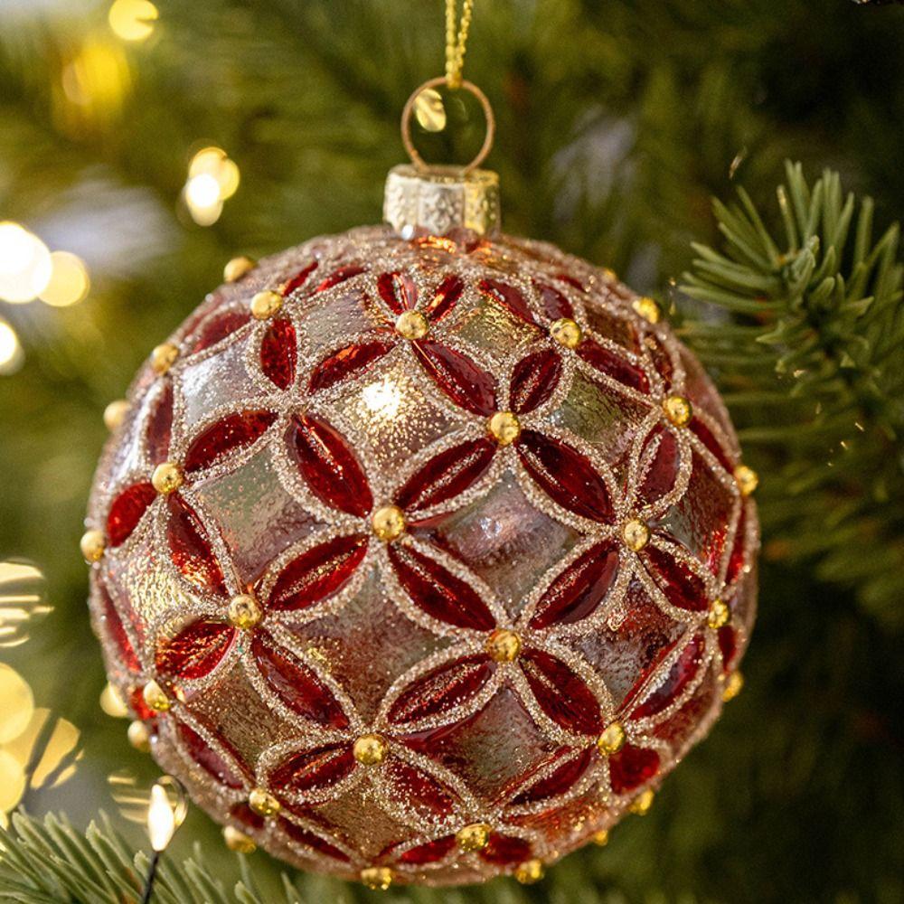 Glass Christmas Tree Balls 8cm Xmas Baubles Fashion Xmas Ornament Ball Party