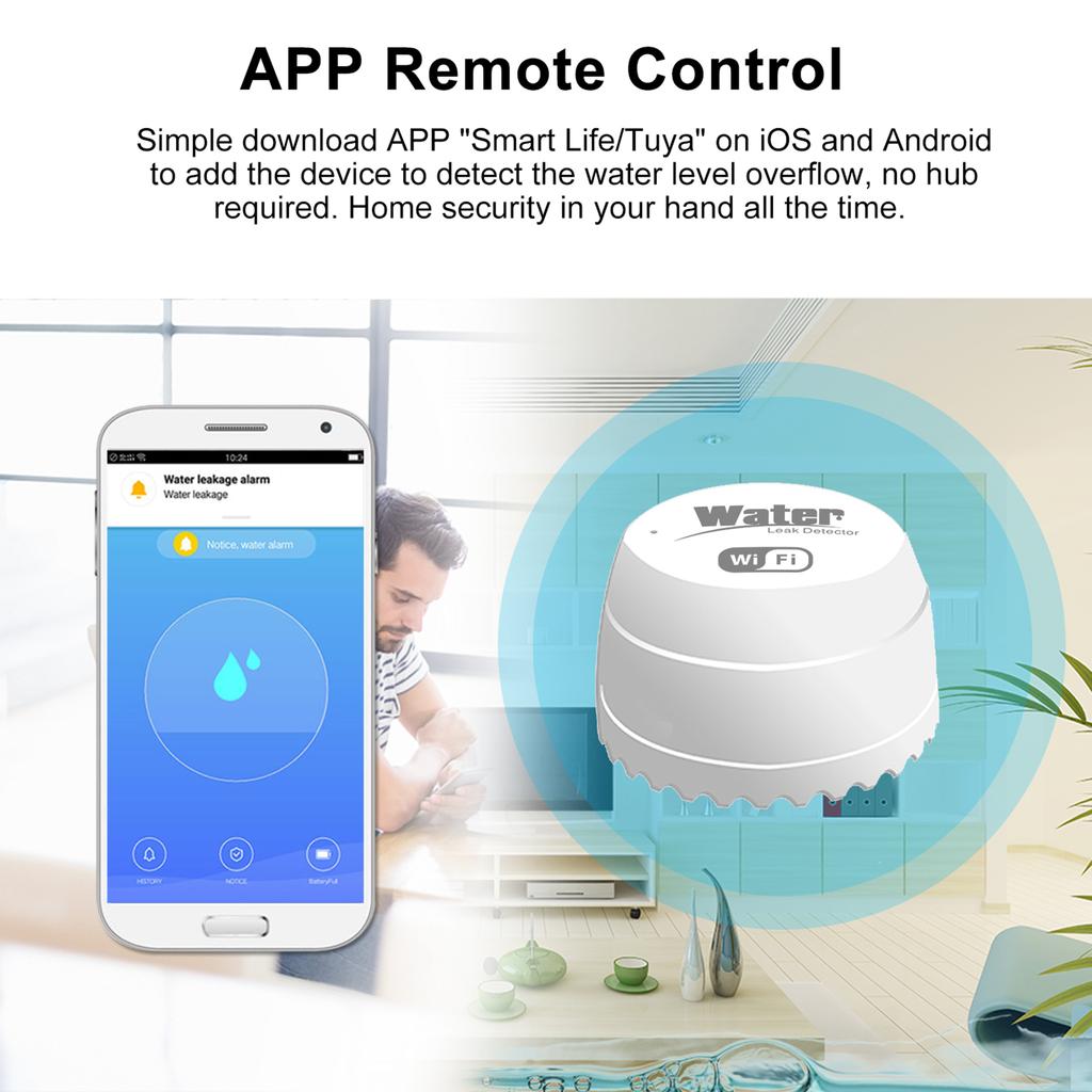 WIFI датчик утечки воды детектор утечки воды оповещение о переливе уровня воды сигнализация Tuya Smart