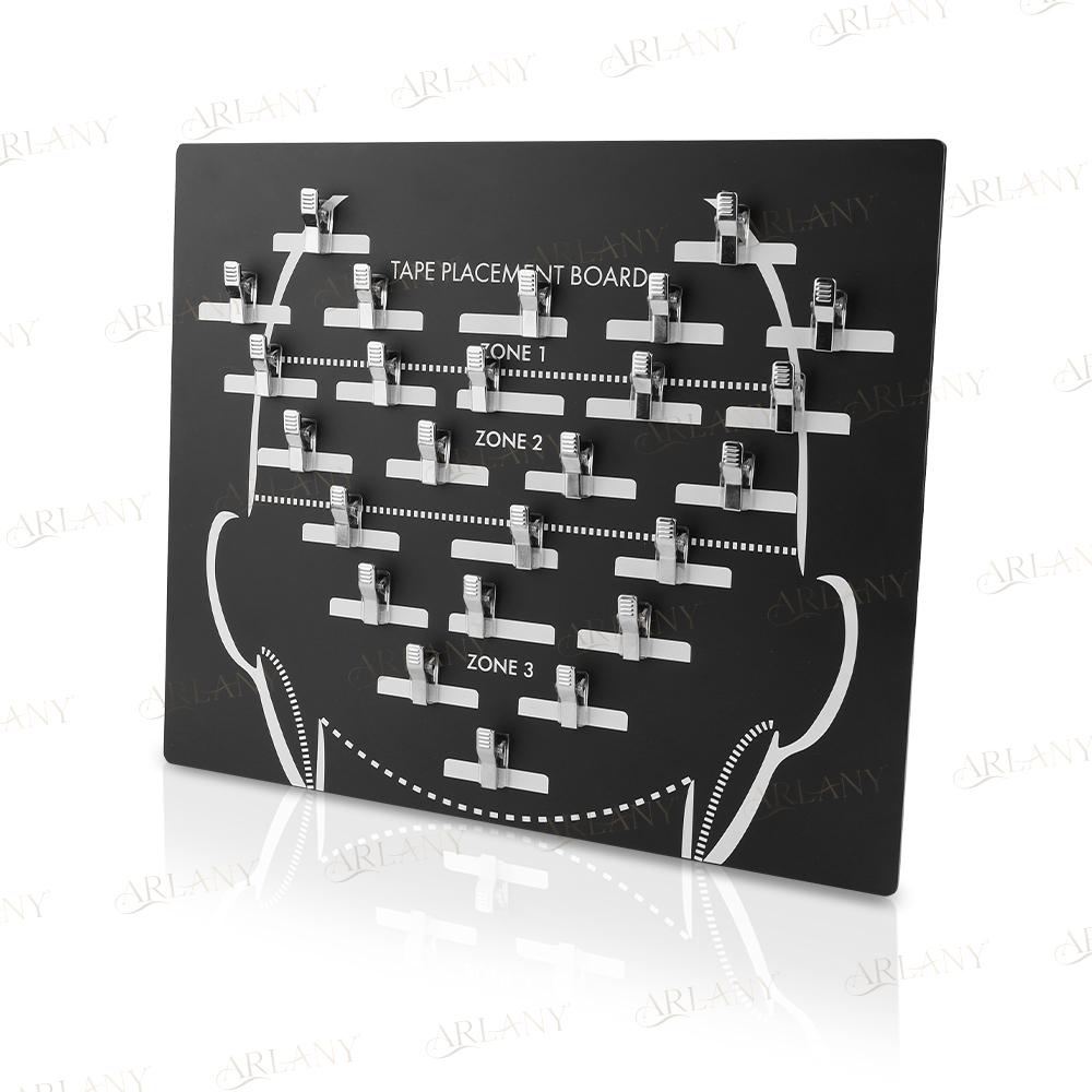 ARLANY Tape in Placement Board with Clips Tape Hair Dye Plate Hair Extensions Tool Display Board Salon Barber Supplies