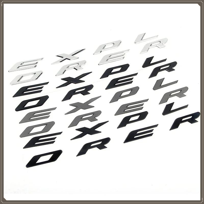 YCGQ2 Chrome Black Logo Explorer Emblem Leters Car Front Hood Emblem Bonnet Bagde For Ford Explorer 4 5 6 Explorer Sticker Accessories
