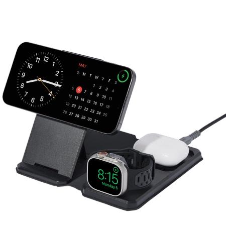 Bezprzewodowa Ładowarka Podróżna Uag 3In1 Travel Charger 15W Z Magsafe + Kabel + Organizer - Czarna