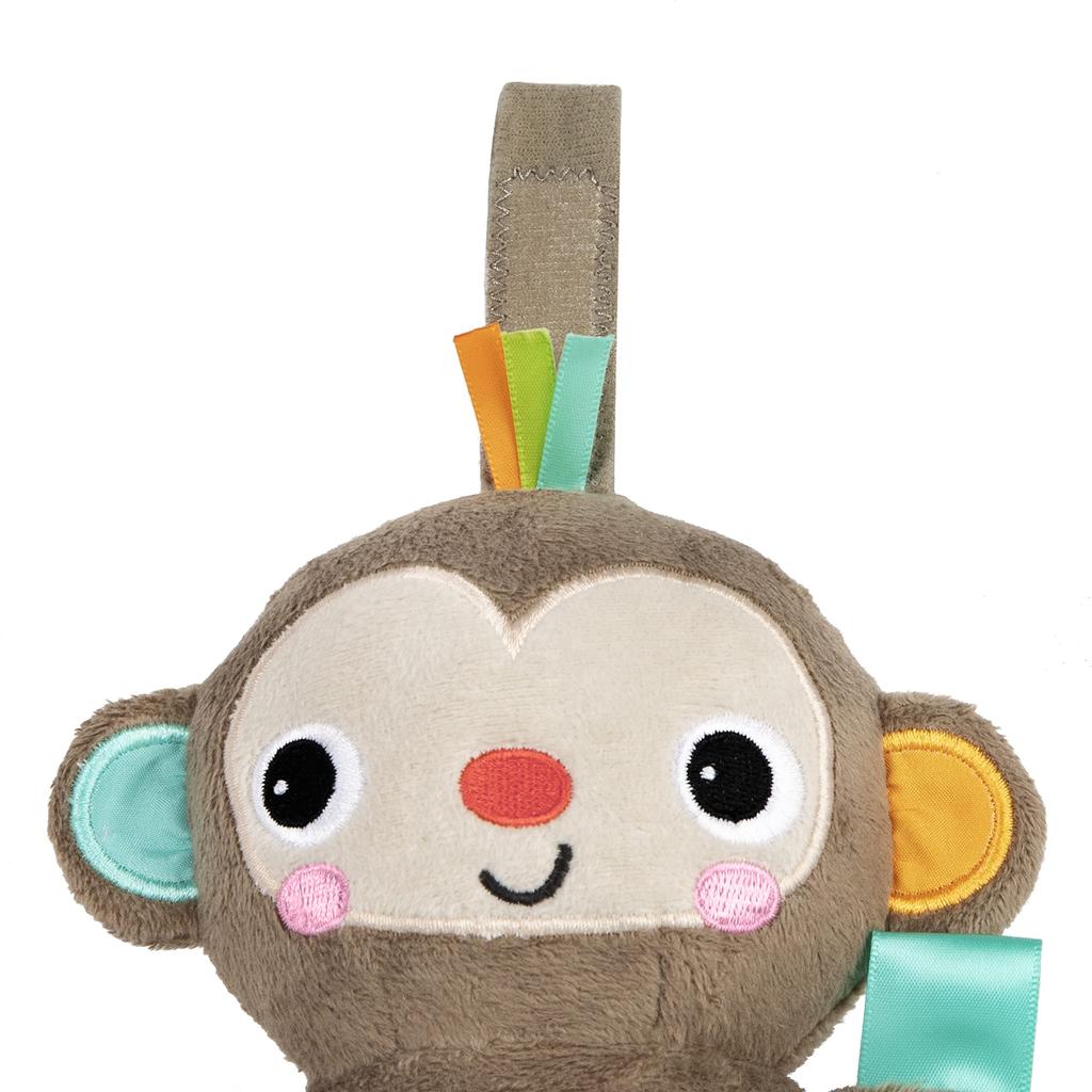 Bright Starts Monkey Music Box (0+ Months), Fingertips, Hand Play, Stroller Toy, 13089