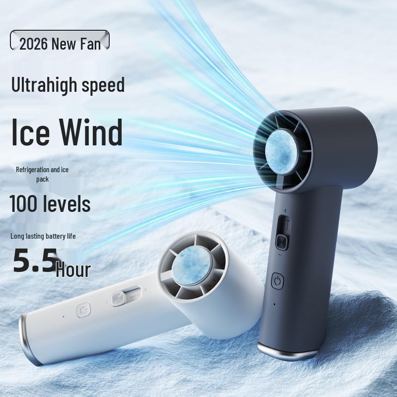 Portable High-Speed Mini Fan with Stepless Speed Control and Ice Pack