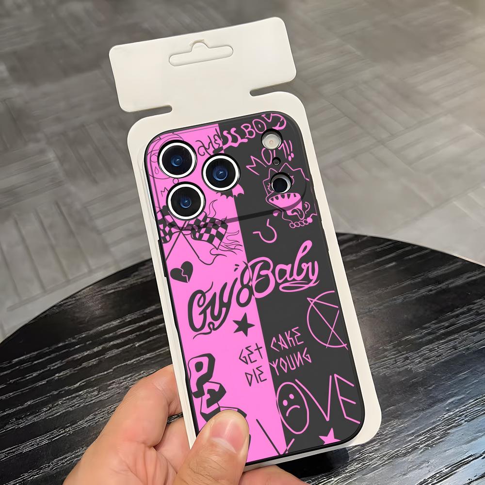 Чехол для телефона L-Lil Peep в стиле аниме для IPhone 17 Air 16 E Pro Max 15 14 13 Mini 12 Pro 11 Max Plus Черный Мягкий