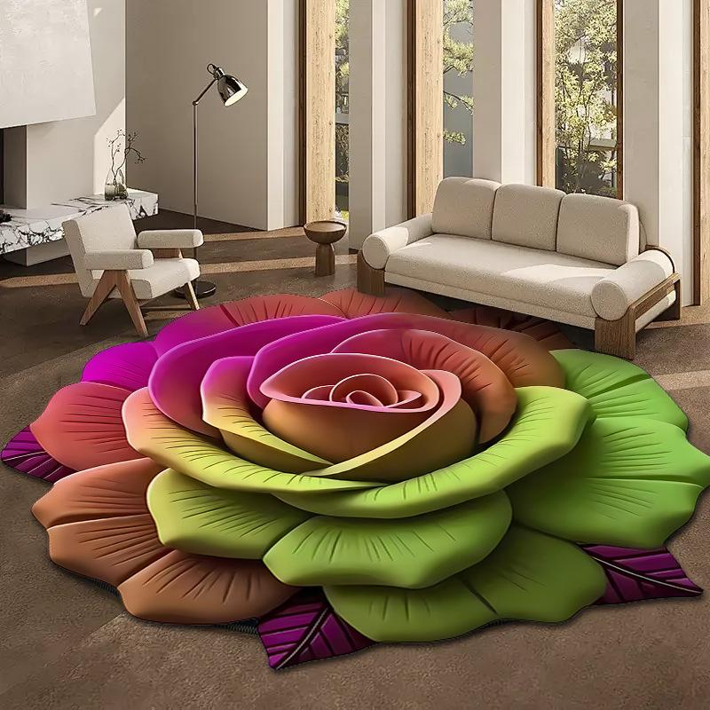 3D Floral Diatom Mud Carpet, Water-absorbing and Anti-slip Floor MATS for Home Bathrooms, Kitchens and Toilets, Sofa Carpet