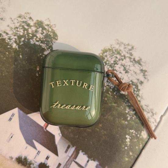 Защитный чехол для наушников Амортизация Прозрачный Зеленый Противоударный Литературный Принт Тюльпаны Мягкий ТПУ