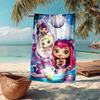 Ultra-Soft Beach Towel with Little Charmers Theme,Ideal for Pool - Camping, Diving - Perfect Travel Essential, Vibrant Beach Towel.