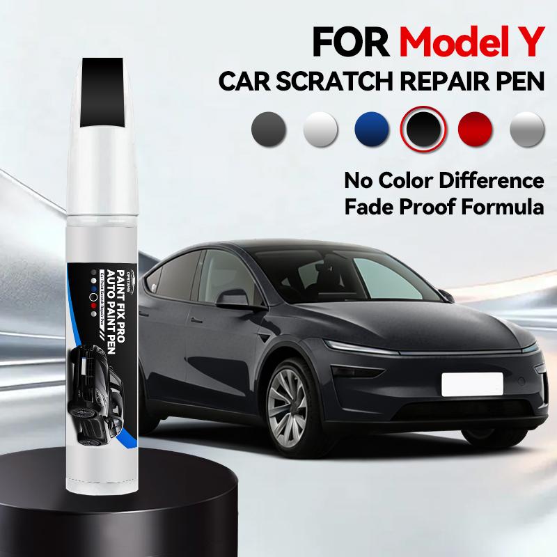 Для Tesla Model Y 1996-2026 Автомобильный карандаш для подкраски кузова Автомобильный карандаш для подкраски Черный Белый Средство для ремонта краски дисков Tesla Ремонт краски