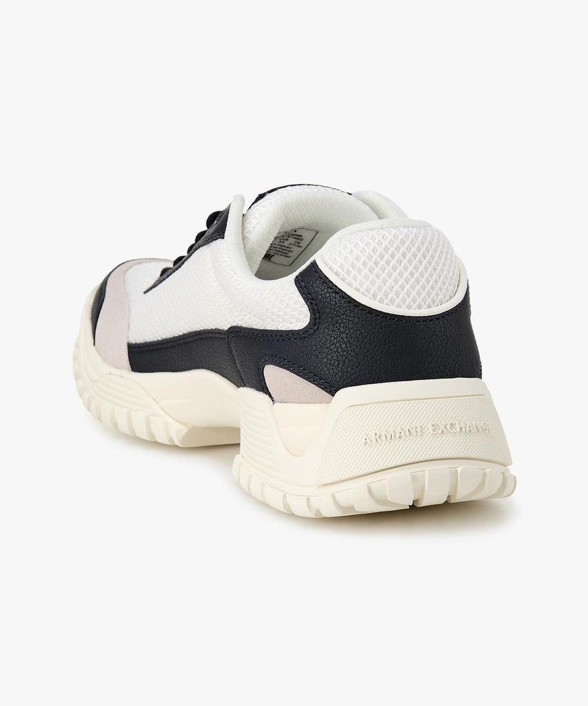 Armani Exchange Men'S Leather Patch Mesh Sneakers _Off White_A415175001