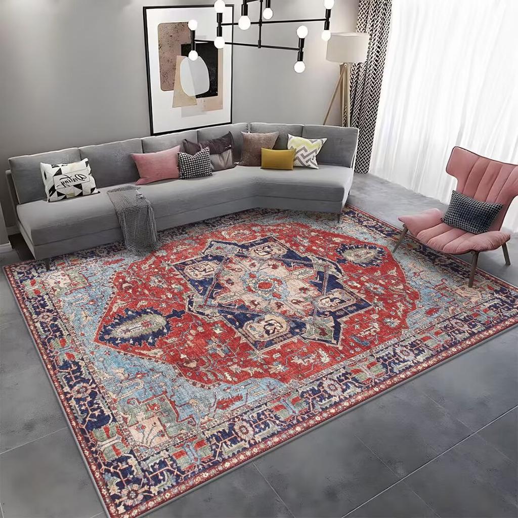 Red Persian Bedroom Carpet Bath mat Carpets for Living Room Decoration Home Boho rugs Washable Area Rug Antiskid Floor Mats