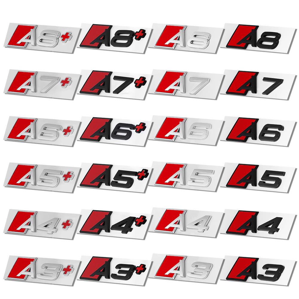 3D Car Styling Body Rear Trunk Emblem Sticker Badge Letters Decoration Decals For 78a A3 A4 A5 A6 A7 A8 Logo Auto Accessoriesa78