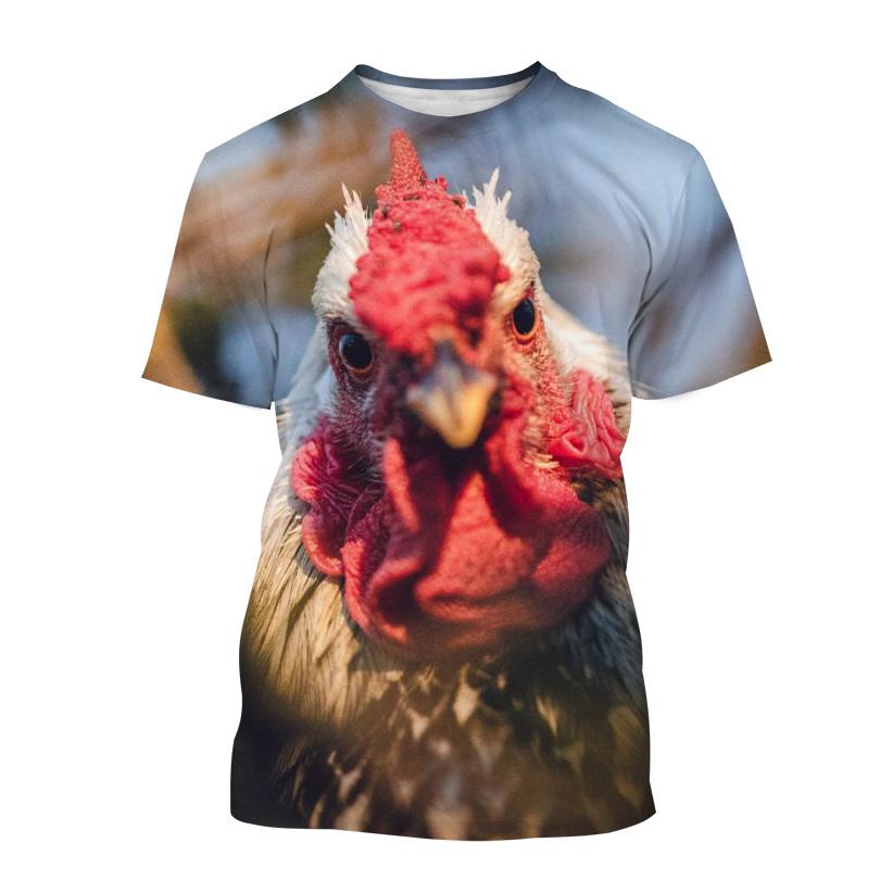 Лидер продаж, футболка с принтом Rooster Art Trend для мужчин и детей, повседневная одежда, модный уличный тонкий топ в стиле Харадзюку с 3d-принтом