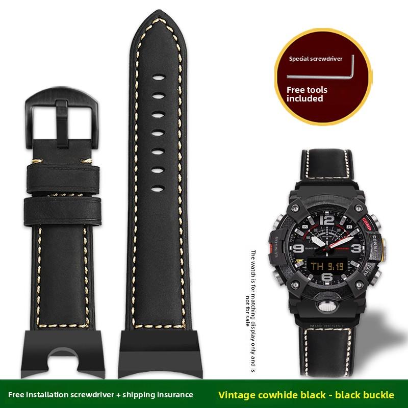 Ретро матовый ремешок для часов из коровьей кожи Для Casio G-SHOCK 5594 GG-B100 GG-B100-1A/1A3/1A9 мужской Натуральная кожаный ремешок для часов Наручный браслет