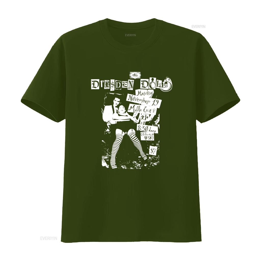 the Dresden Dolls T Shirt Vintage Rock Concert Design For Fans Cool vintage Washed Unisex graphic Versatile fashion Stretched