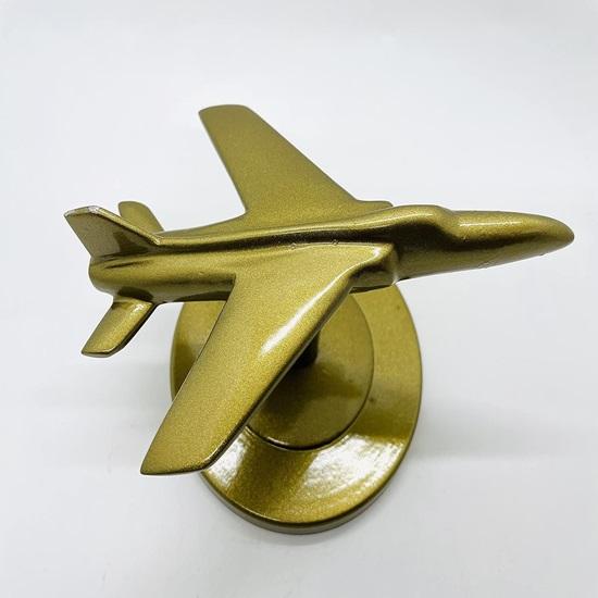 15.24 Cm Brass Finish Aeroplane Classic for Home, Office, Table Desk Decor, Showpiece Gift and Collectible