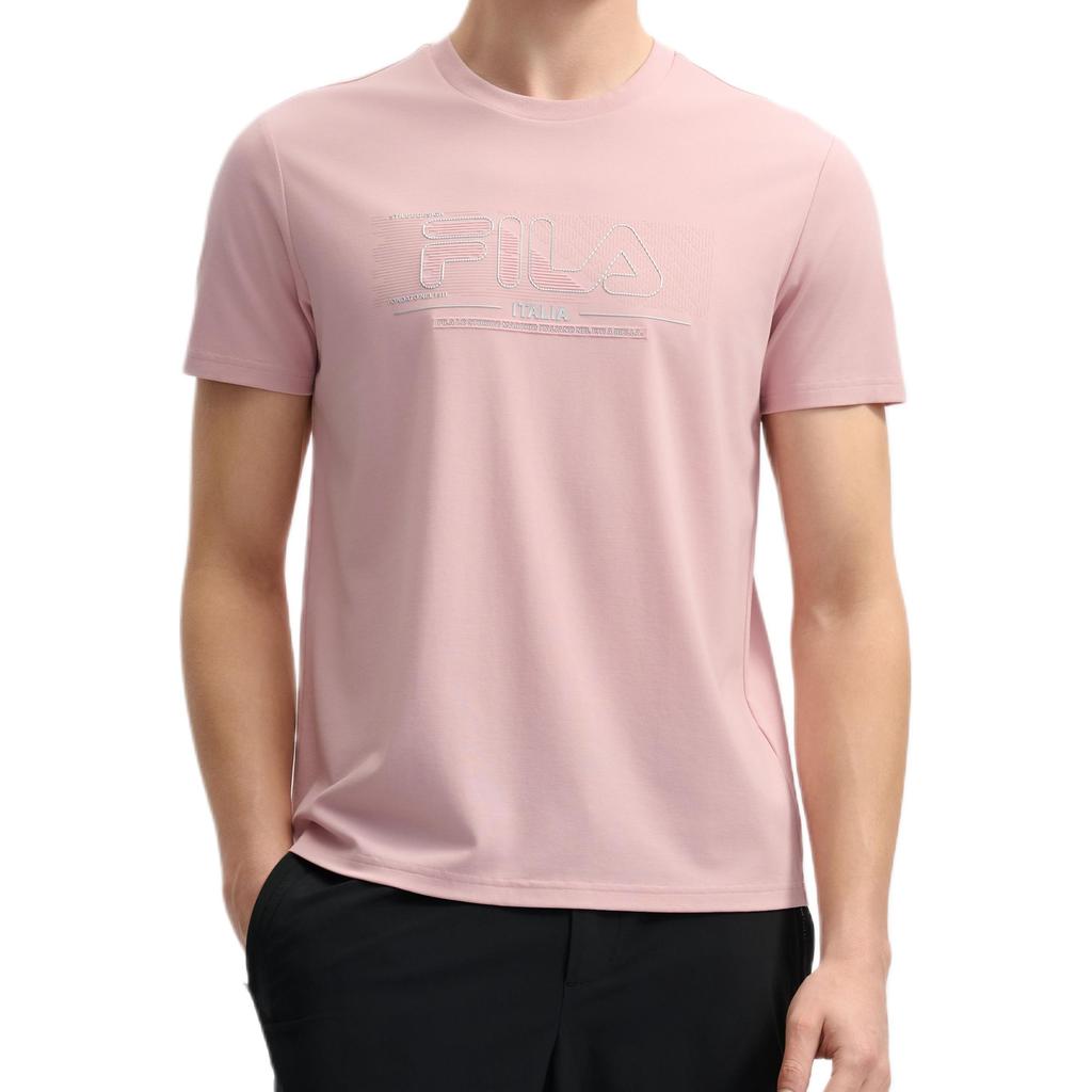 Men's T-Shirt FILA T Shirt Men's Light Gray Pink