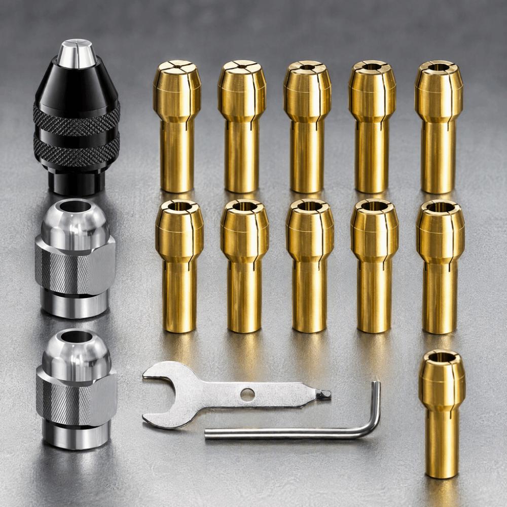 0.8-3mm Shank Rotary Tool Chuck Set Keyless Design Three-Jaw Chuck Set Home Repairs