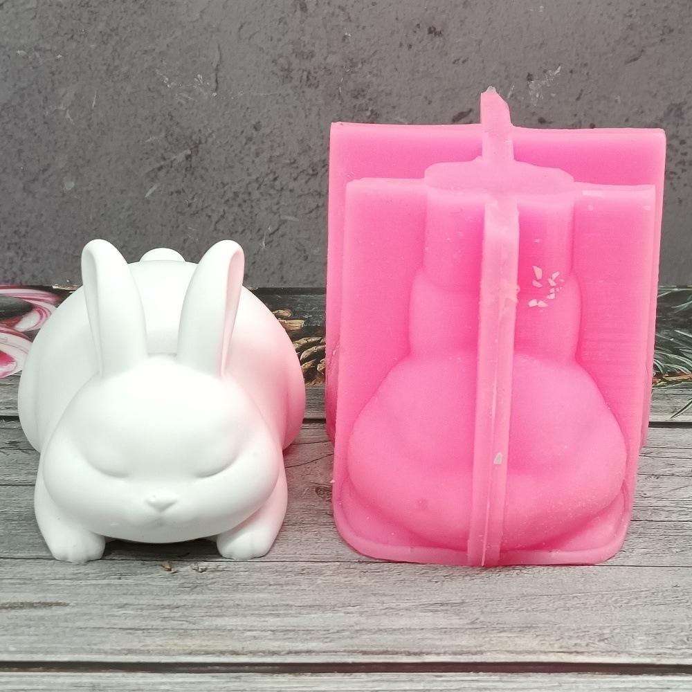 Милая свеча в виде кролика, силиконовая форма, пасхальный кролик, форма для ароматерапии из смолы, сделай сам, ручная работа, изготовление свечей и мыла, домашний крафт, украшение, подарки