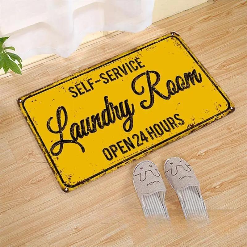 Laundry Room Printed Carpet Non-Slip Soft Entryway Foyer Bedroom Entrance Doormat Laundry Room Floor Mats Home Decoration