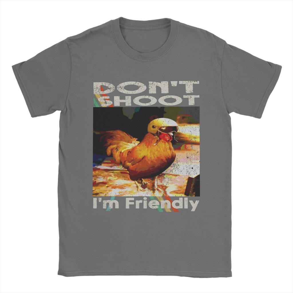 Don T Shoot Im Friendly Unisex T Shirt Arc Raiders Vintage Tee Shirt Short Sleeve Crewneck TShirt Pure Cotton Printed Clothing