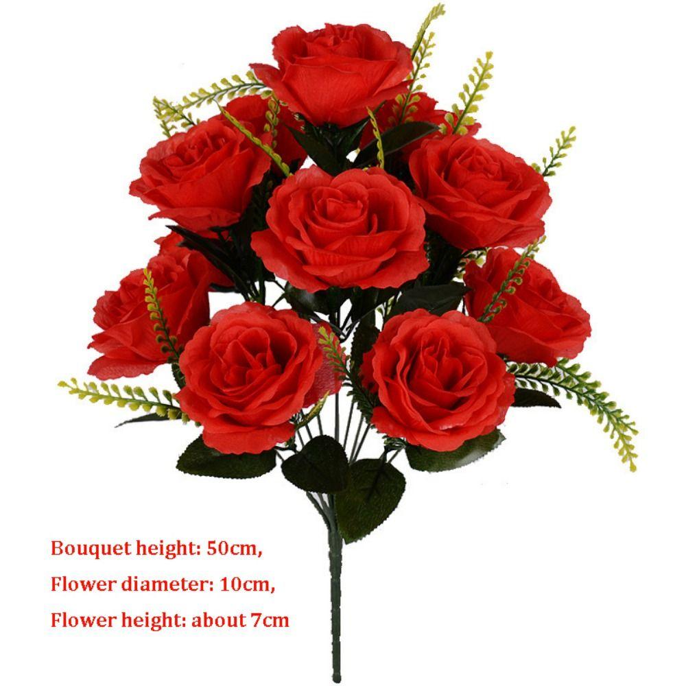 12 Heads Valentine's Day Flowers Mini Crystal Grass Bouquet Natural Simulated Rose  Home Decorative