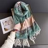 Lady Multifunction Double-Sided Plaid Imitation Cashmere Blanket Scarf Wrap Shawl Winter Warm Elegant Women Tassel Shawl Scarf