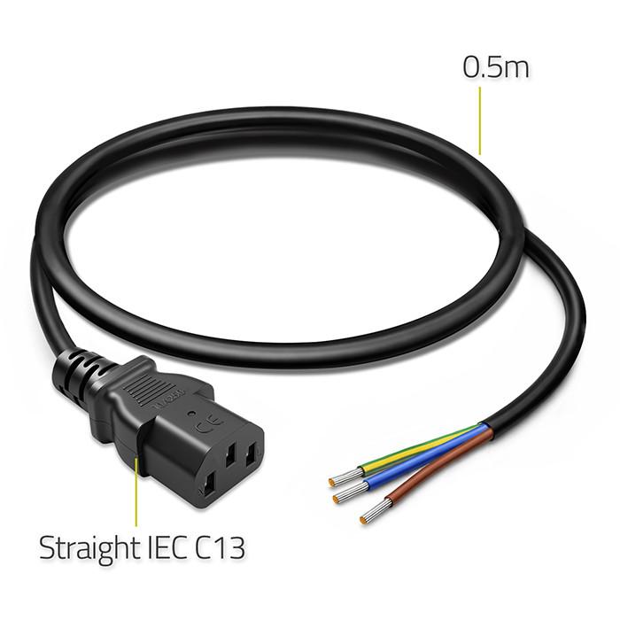 Qoltec Power cable | SCHUKO CEE 7/7 (E/F) angled plug | Cu copper | stripped soldered | 3x0.75 mm² | 5m