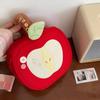 Red Storage Bag Velvet Cute Handbag Cartoon Fruit Makeup Bag  Data Cable Storage