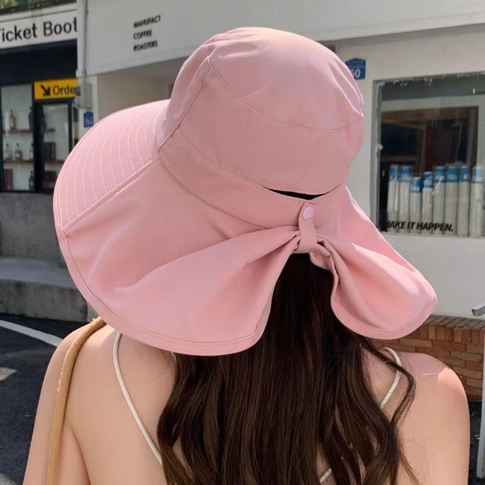 50+ UPF Sun Protection Hat Korean Style Women Bucket Hats Trendy Wide Brim Sun Hat  Safari Cap