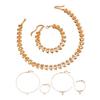 2 шт./набор Женское ожерелье браслет Искусственный жемчуг Декор Геометрический дизайн Регулируемая длина Розовое золото Ожерелье Браслет Набор