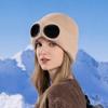 Removable Glasses Warm Ski Mask Hats Windproof Knitted Hat Fashion Winter Glasses Caps  Outdoor