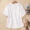 Женская футболка с коротким рукавом и круглым вырезом, летняя модная вязанная крючком блузка, хлопковые топы