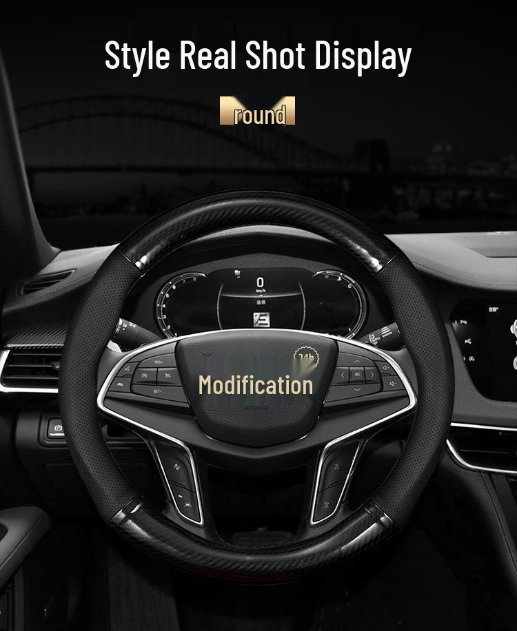 Huachen Xinyuan X30L Genuine Leather Steering Wheel Cover - Compatible with New Jinbei X30L EV and New Energy Models