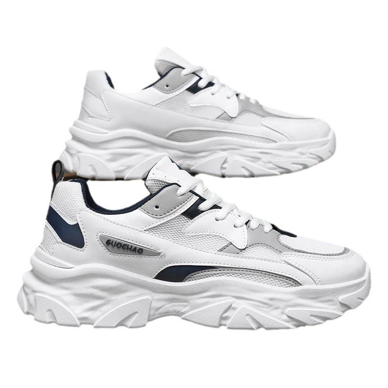 Мужская обувь Летняя дышащая толстая подошва для бега Папа Модная обувь Молодежная повседневная универсальная спортивная обувь Обувь